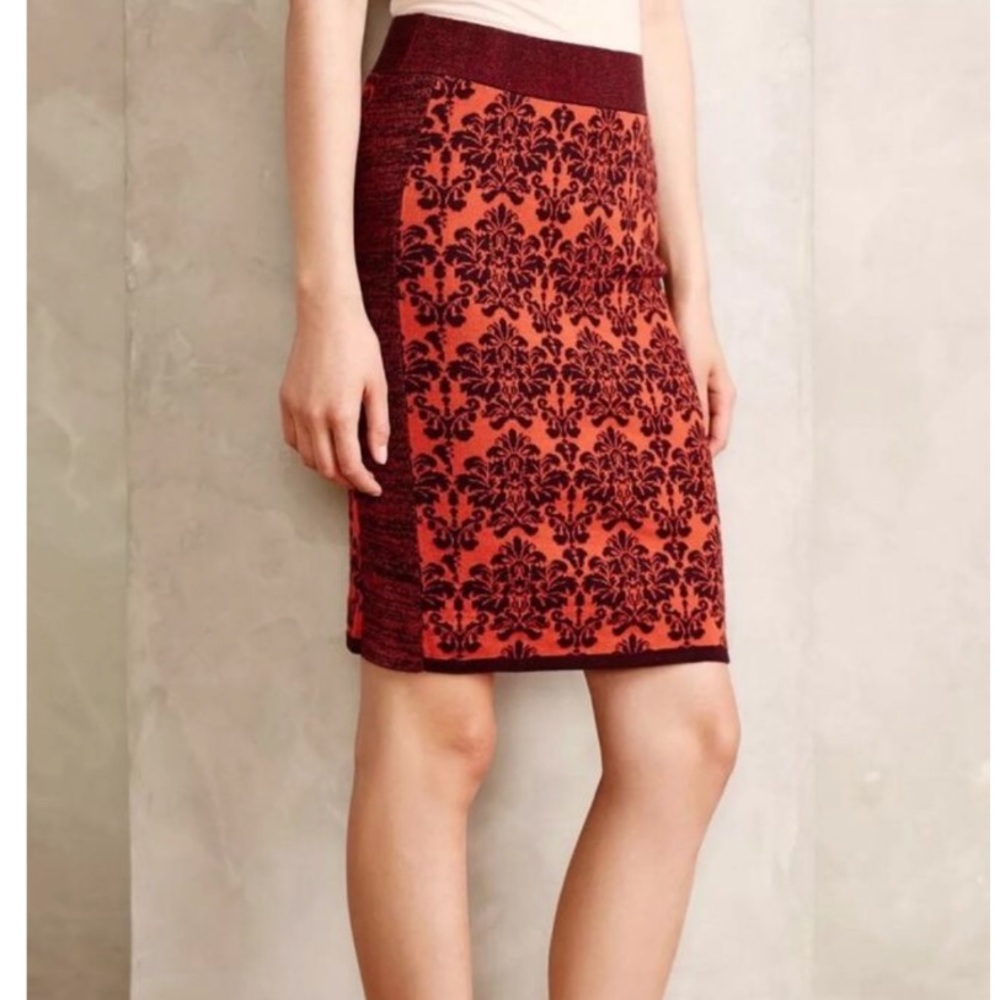 Anthropologie Moth Jacquard Sweaterknit Skirt